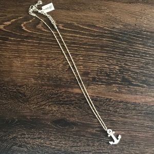 Anchor necklace-silver with stones